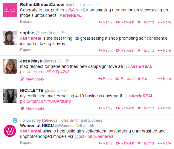 aerie real tweets